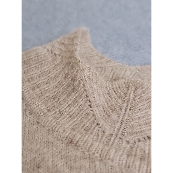 Anthropologie Ett Twa Sweater Womens L Beige Oatmeal Fair Isle Metalic Knit Geo - Picture 4 of 16